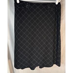 White House Black Market Black and‎ White Patterned Skirt Size 12
